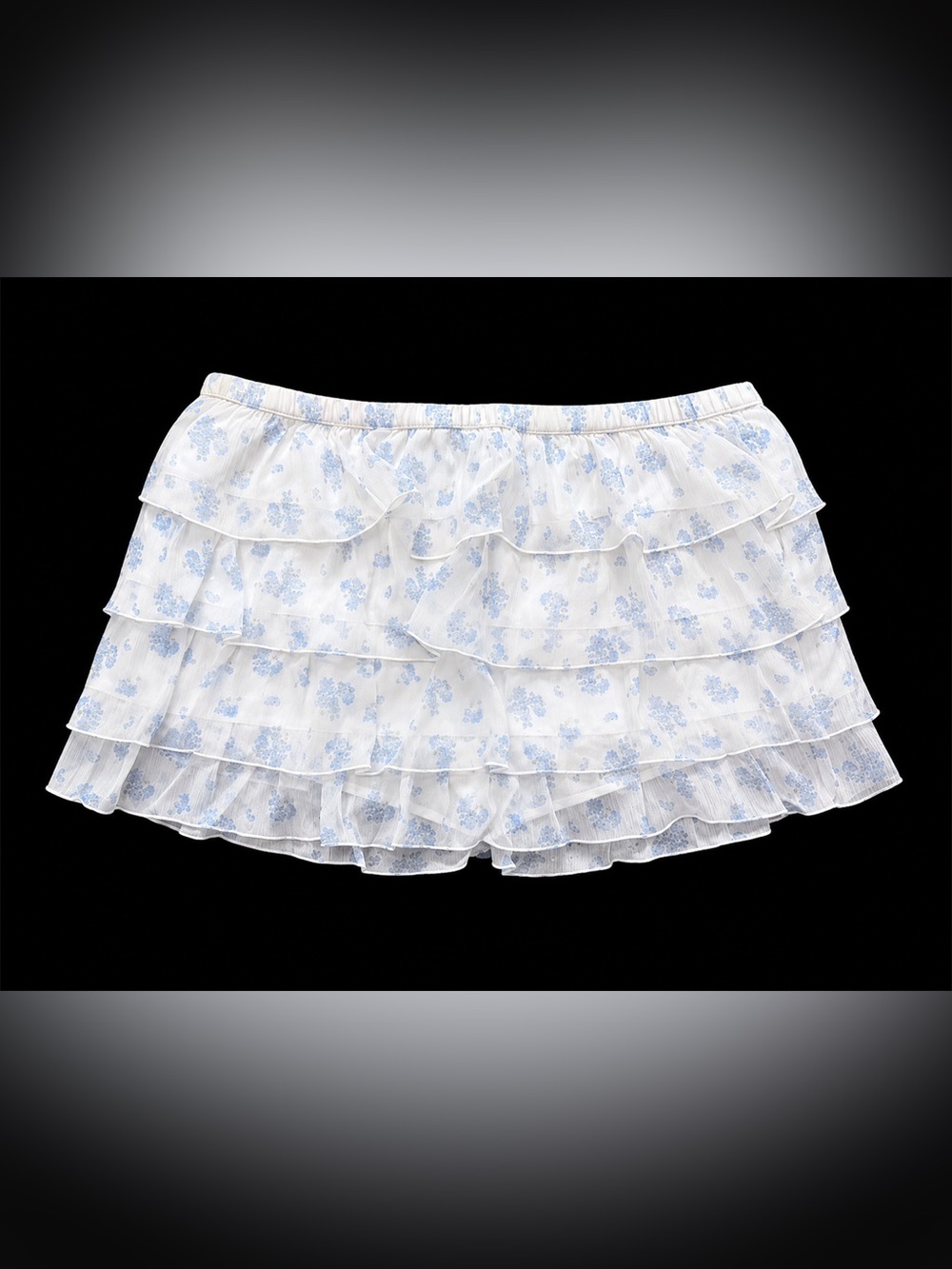 NWT Hollister White Floral Tiered Chiffon Mini Skort Size L Coquette Y2K